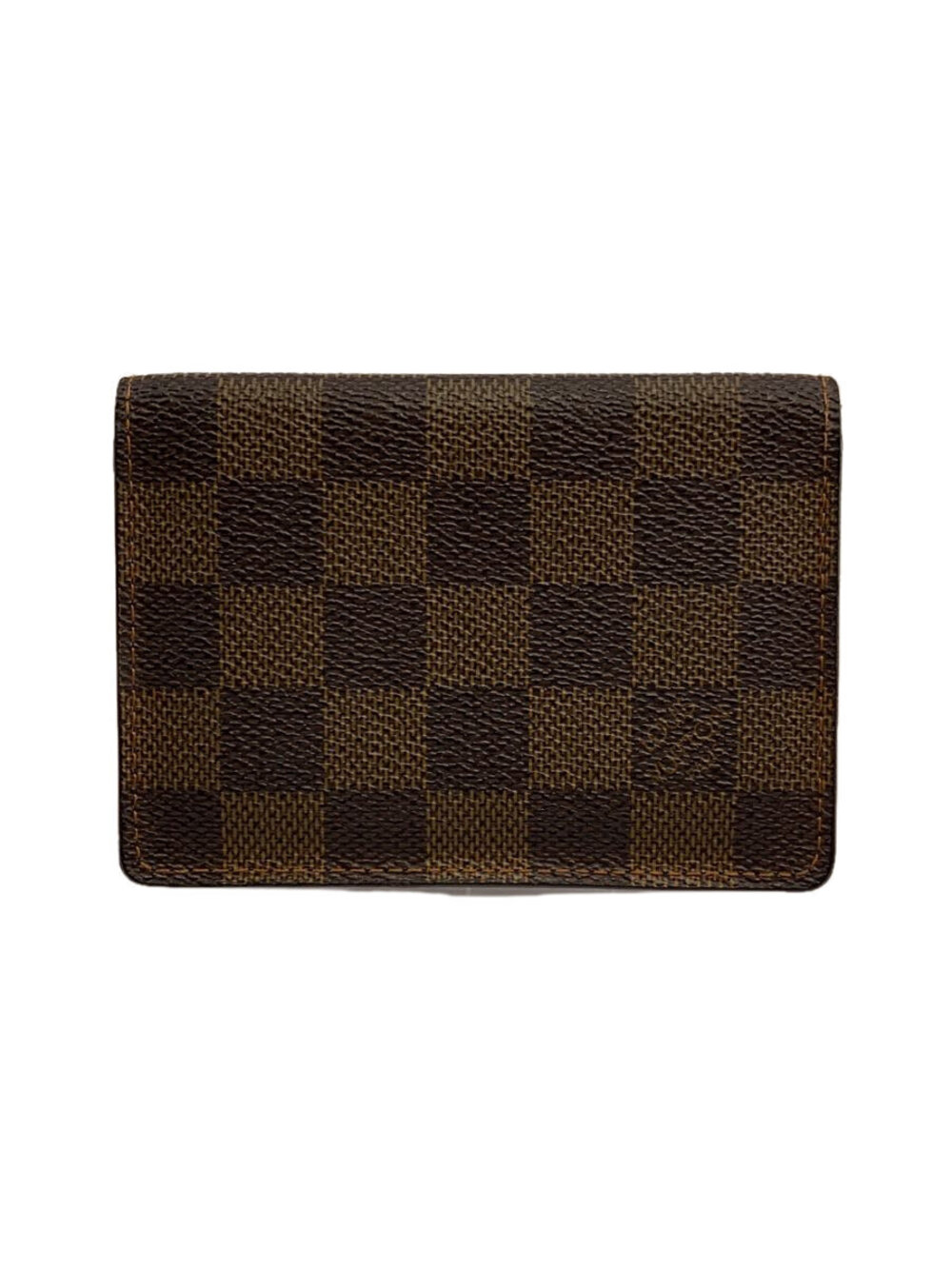 LOUIS VUITTON Card Case Wallet Brown All over Interior cloudy